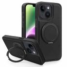 For iPhone 14 Plus Yashi 360 Degree Rotating MagSafe Bracket Phone Case(Black) - 1