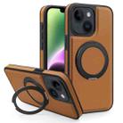 For iPhone 14 Yashi 360 Degree Rotating MagSafe Bracket Phone Case(Brown) - 1