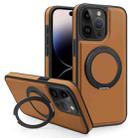 For iPhone 14 Pro Yashi 360 Degree Rotating MagSafe Bracket Phone Case(Brown) - 1