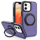 For iPhone 12 Yashi 360 Degree Rotating MagSafe Bracket Phone Case(Purple) - 1