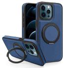 For iPhone 12 Pro Max Yashi 360 Degree Rotating MagSafe Bracket Phone Case(Blue) - 1