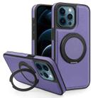 For iPhone 12 Pro Max Yashi 360 Degree Rotating MagSafe Bracket Phone Case(Purple) - 1