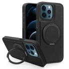 For iPhone 12 Pro Max Yashi 360 Degree Rotating MagSafe Bracket Phone Case(Black) - 1