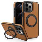 For iPhone 12 Pro Yashi 360 Degree Rotating MagSafe Bracket Phone Case(Brown) - 1