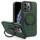 For iPhone 11 Pro Max Yashi 360 Degree Rotating MagSafe Bracket Phone Case(Dark Green) - 1