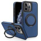 For iPhone 11 Pro Max Yashi 360 Degree Rotating MagSafe Bracket Phone Case(Blue) - 1
