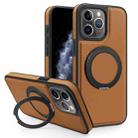 For iPhone 11 Pro Max Yashi 360 Degree Rotating MagSafe Bracket Phone Case(Brown) - 1