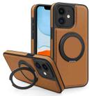 For iPhone 11 Yashi 360 Degree Rotating MagSafe Bracket Phone Case(Brown) - 1