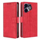 For Infinix Hot 40i Skin Feel Crocodile Magnetic Clasp Leather Phone Case(Red) - 1