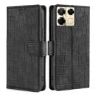 For Infinix Note 40 Pro 5G Skin Feel Crocodile Magnetic Clasp Leather Phone Case(Black) - 1