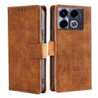 For Infinix Note 40 4G Skin Feel Crocodile Magnetic Clasp Leather Phone Case(Brown) - 1