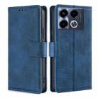 For Infinix Note 40 4G Skin Feel Crocodile Magnetic Clasp Leather Phone Case(Blue) - 1