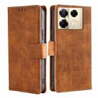 For Infinix Note 40 Pro 4G Skin Feel Crocodile Magnetic Clasp Leather Phone Case(Brown) - 1