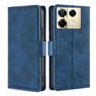 For Infinix Note 40 Pro 4G Skin Feel Crocodile Magnetic Clasp Leather Phone Case(Blue) - 1