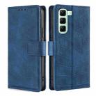 For Infinix Hot 50 4G Skin Feel Crocodile Magnetic Clasp Leather Phone Case(Blue) - 1