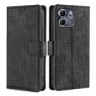 For Infinix Hot 50i 4G Skin Feel Crocodile Magnetic Clasp Leather Phone Case(Black) - 1