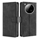 For Infinix Zero 40 4G Skin Feel Crocodile Magnetic Clasp Leather Phone Case(Black) - 1