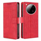 For Infinix Zero 40 4G Skin Feel Crocodile Magnetic Clasp Leather Phone Case(Red) - 1