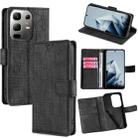 For Infinix Note 50x 5G Skin Feel Crocodile Magnetic Clasp Leather Phone Case(Black) - 1