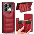 For Infinix Note 40 4G Cow Pattern Sewing Card Bag Phone Case(Red) - 1