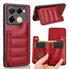 For Infinix Note 40 Pro 4G Cow Pattern Sewing Card Bag Phone Case(Red) - 1