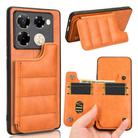 For Infinix Note 40 Pro 4G Cow Pattern Sewing Card Bag Phone Case(Orange) - 1