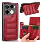 For Infinix Note 40 Pro 5G / Note 40 Pro+ 5G Cow Pattern Sewing Card Bag Phone Case(Red) - 1