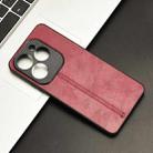 For Infinix Hot 40 4G / Hot 40 Pro 4G Cow Pattern Sewing Card Bag Phone Case(Red) - 2