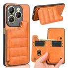 For Infinix Hot 40 4G / Hot 40 Pro 4G Cow Pattern Sewing Card Bag Phone Case(Orange) - 1