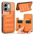 For Infinix Hot 50i / Smart 9 Cow Pattern Sewing Card Bag Phone Case(Orange) - 1