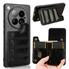 For Infinix Zero 40 4G Cow Pattern Sewing Card Bag Phone Case(Black) - 1