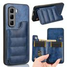 For Infinix Hot 50 Pro+ 4G Cow Pattern Sewing Card Bag Phone Case(Blue) - 1