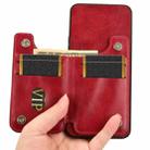 For vivo V40 Lite 4G / 5G IDN Cow Pattern Sewing Card Bag Phone Case(Red) - 3