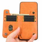 For vivo V40 Lite 4G / 5G IDN Cow Pattern Sewing Card Bag Phone Case(Orange) - 3