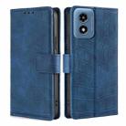 For Motorola Moto G Play 4G 2024 Skin Feel Crocodile Magnetic Clasp Leather Phone Case(Blue) - 1