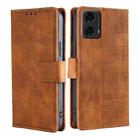 For Motorola Moto G24 4G Skin Feel Crocodile Magnetic Clasp Leather Phone Case(Brown) - 1