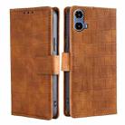 For Motorola Moto G34 5G Skin Feel Crocodile Magnetic Clasp Leather Phone Case(Brown) - 1