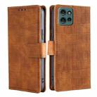 For Motorola Edge 50 5G Skin Feel Crocodile Magnetic Clasp Leather Phone Case(Brown) - 1