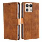 For Motorola Edge 50 Ultra Skin Feel Crocodile Magnetic Clasp Leather Phone Case(Brown) - 1