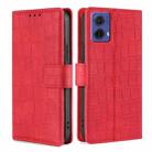 For Motorola Moto G85 5G Skin Feel Crocodile Magnetic Clasp Leather Phone Case(Red) - 1