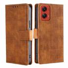 For Motorola Moto G Stylus 5G 2024 Skin Feel Crocodile Magnetic Clasp Leather Phone Case(Brown) - 1