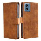 For Motorola Moto G 5G 2024 Skin Feel Crocodile Magnetic Clasp Leather Phone Case(Brown) - 1