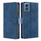 For Motorola Moto G 5G 2024 Skin Feel Crocodile Magnetic Clasp Leather Phone Case(Blue) - 1