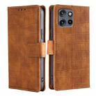 For Motorola Edge 50 Neo 5G Skin Feel Crocodile Magnetic Clasp Leather Phone Case(Brown) - 1