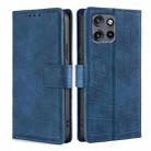 For Motorola Edge 50 Neo 5G Skin Feel Crocodile Magnetic Clasp Leather Phone Case(Blue) - 1