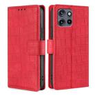 For Motorola Edge 50 Neo 5G Skin Feel Crocodile Magnetic Clasp Leather Phone Case(Red) - 1