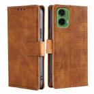 For Motorola Moto G35 5G Skin Feel Crocodile Magnetic Clasp Leather Phone Case(Brown) - 1