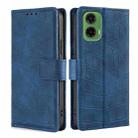 For Motorola Moto G35 5G Skin Feel Crocodile Magnetic Clasp Leather Phone Case(Blue) - 1