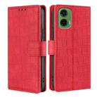 For Motorola Moto G35 5G Skin Feel Crocodile Magnetic Clasp Leather Phone Case(Red) - 1