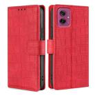 For Motorola Moto G55 5G Skin Feel Crocodile Magnetic Clasp Leather Phone Case(Red) - 1